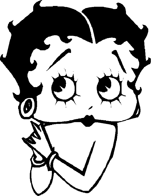 Coloriage de Betty Boop en pleine pose glamour