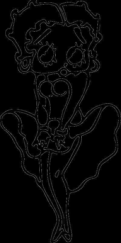 Betty Boop dans une pose rétro avec un fond stylisé