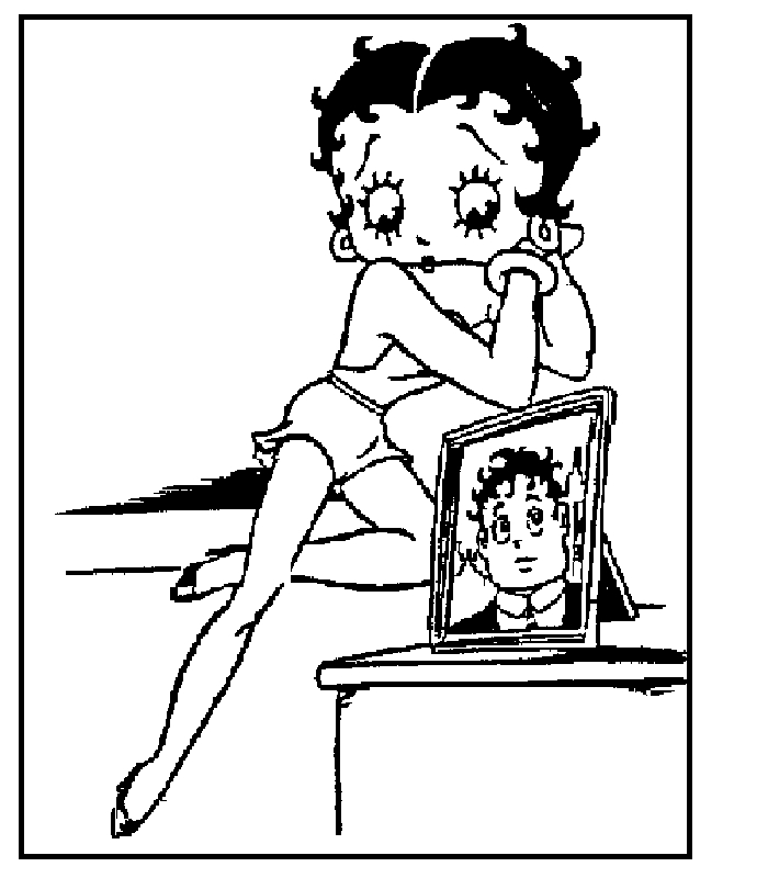 Betty Boop en pleine pose dans un décor stylisé Betty Boop en pleine pose dans un décor stylisé