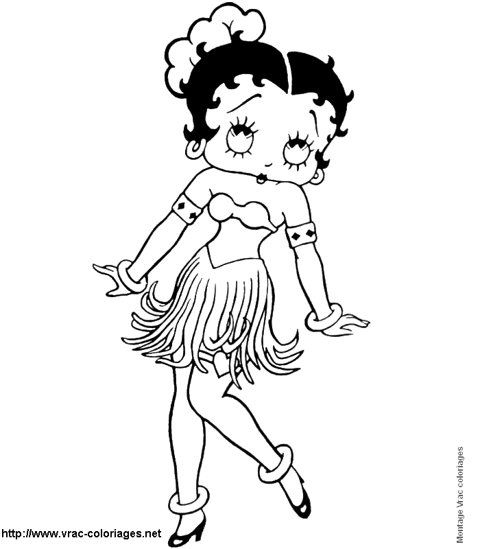 Betty Boop en pleine pose, entourée d'éléments graphiques Betty Boop en pleine pose, entourée d'éléments graphiques