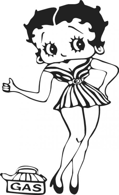 Betty Boop en pleine pose avec son chien dans un décor stylisé Betty Boop en pleine pose avec son chien dans un décor stylisé