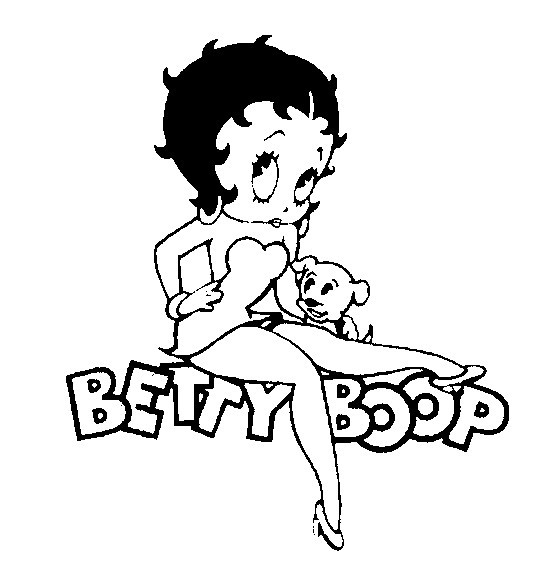 Coloriage de Betty Boop en pleine pose glamour