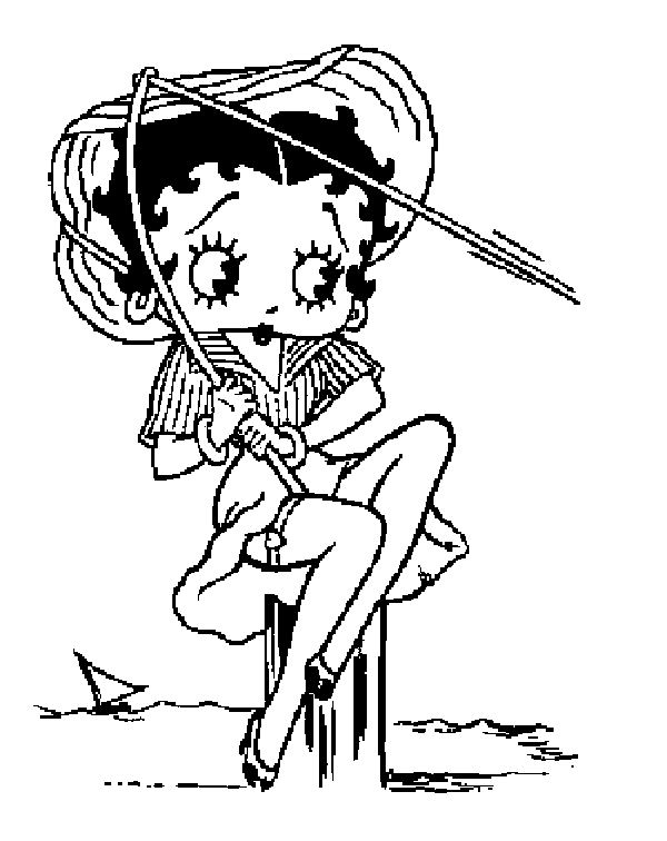 Betty Boop en pleine pose glamour, entourée d'éléments stylisés