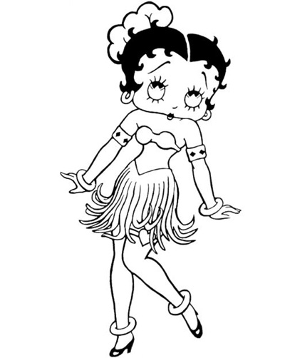 Betty Boop en pleine pose avec un fond stylisé