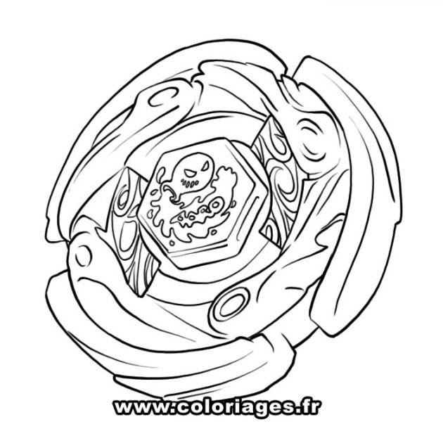 Coloriage de Beyblade avec des toupies en action sur un fond dynamique