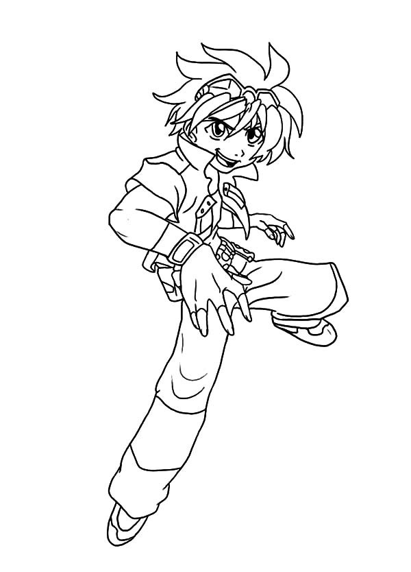 Coloriage de Beyblade en action avec un fond dynamique