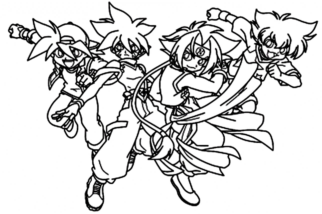 Coloriage de Beyblade en action sur un fond dynamique