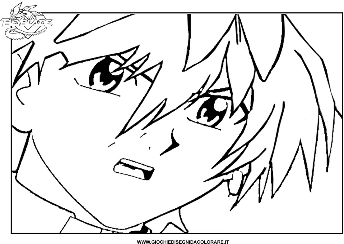 Coloriage d'un personnage Beyblade en pleine bataille avec son toupie