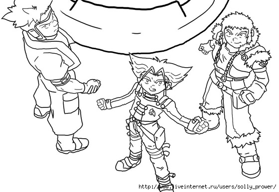 Coloriage de Beyblade en pleine action sur un fond dynamique
