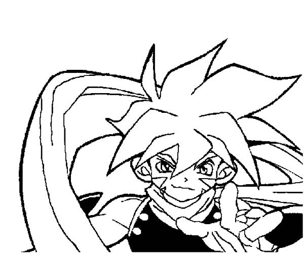 Coloriage de Beyblade avec des toupies en plein combat
