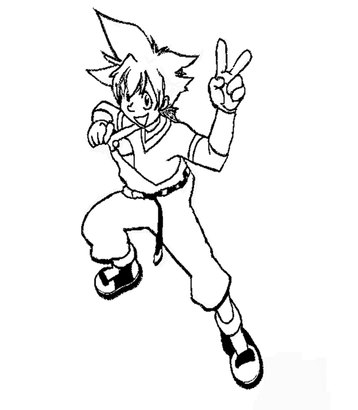 Coloriage d'un beyblade en pleine action sur un fond dynamique