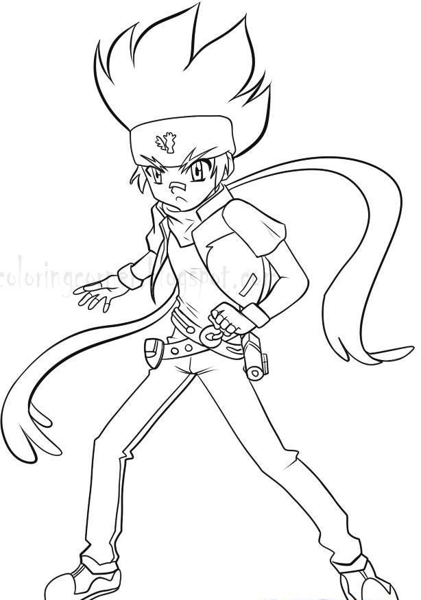 Coloriage de Beyblade en pleine action avec l'arène en fond