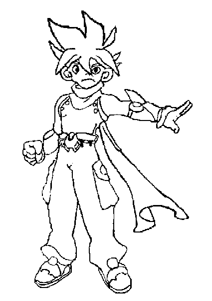 Coloriage de Beyblade en pleine action sur un fond dynamique