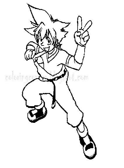 Coloriage de Beyblade en pleine action sur un fond dynamique
