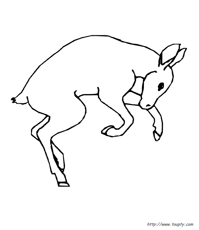 Un coloriage de biche dans la forêt