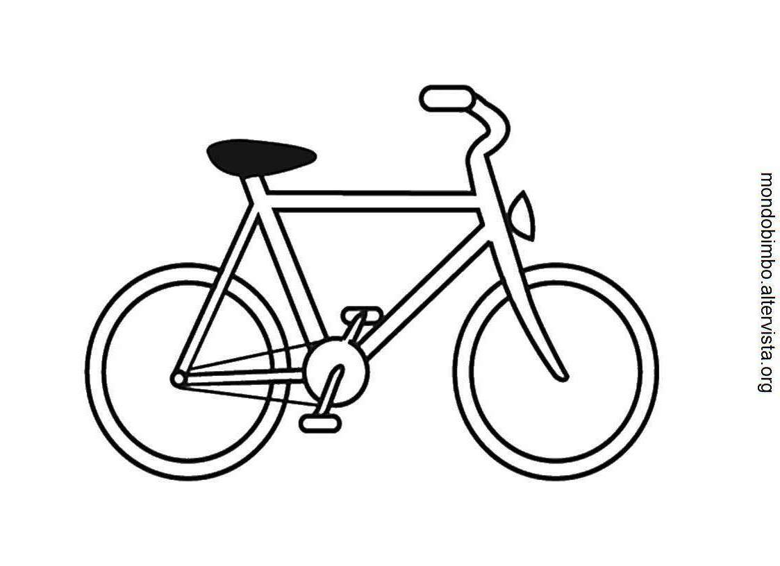 Coloriage d'une bicyclette sur fond de nature