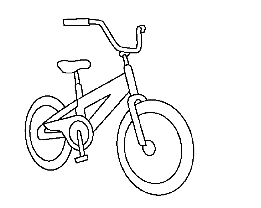 Coloriage d'une bicyclette dans un paysage naturel
