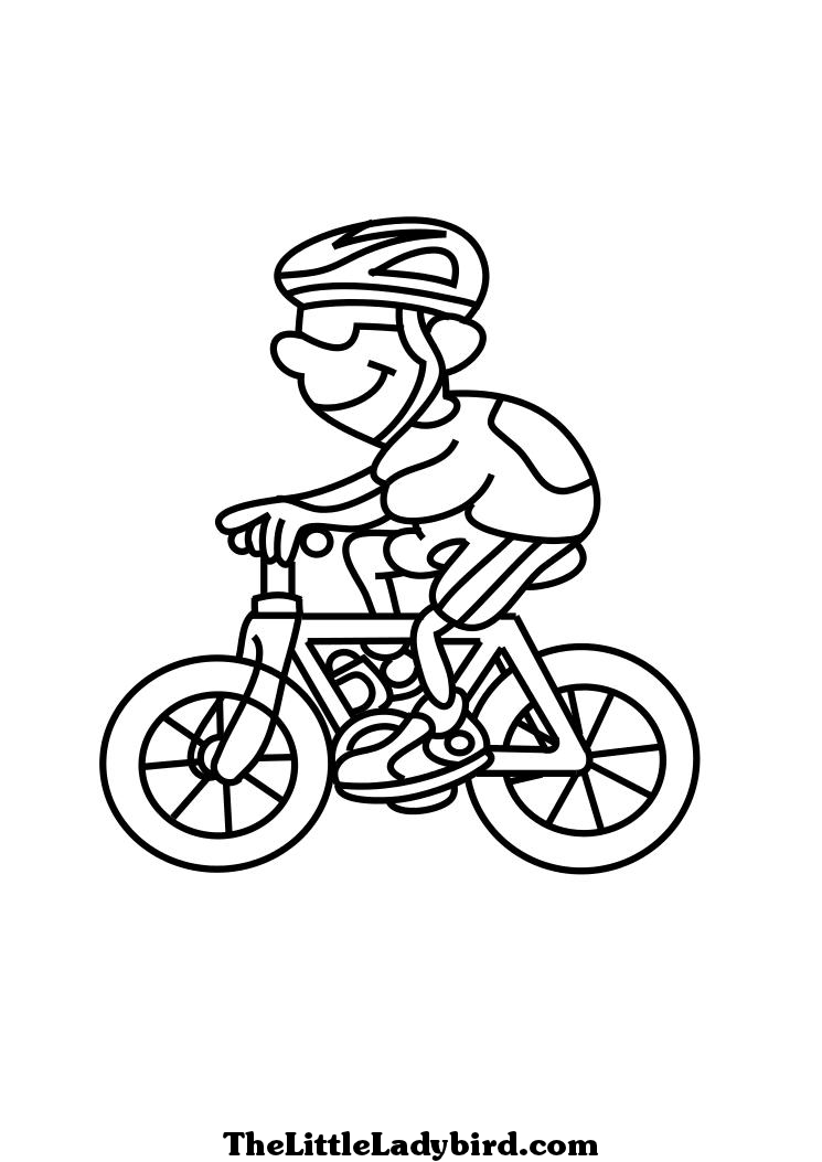 Coloriage d'une bicyclette sur fond simple