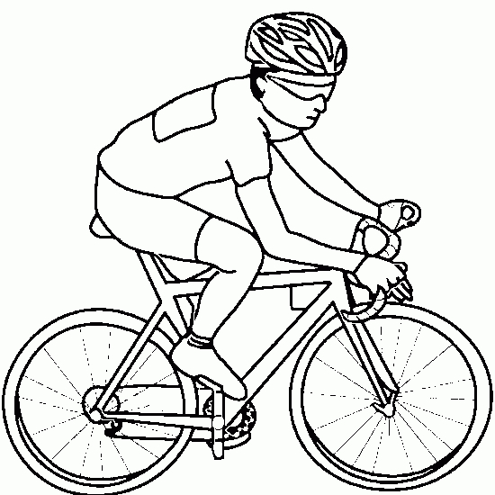 Coloriage de bicyclette sur un chemin ensoleillé