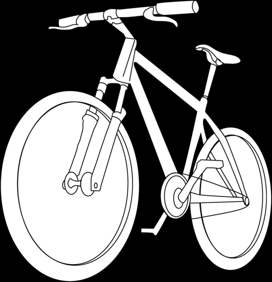 Coloriage d'une bicyclette sur un chemin en pleine nature