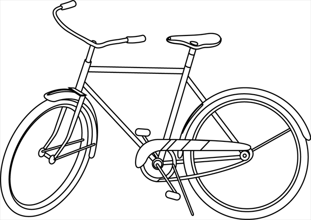 Coloriage d'une bicyclette sur un chemin de campagne