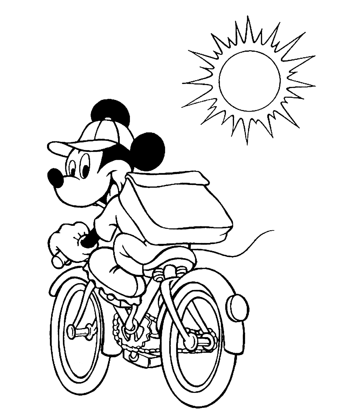Coloriage d'une bicyclette stylisée sur fond simple