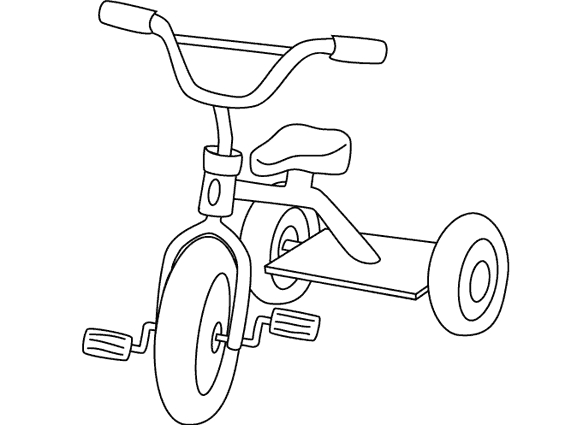 Coloriage d'une bicyclette sur un chemin avec des arbres en arrière-plan