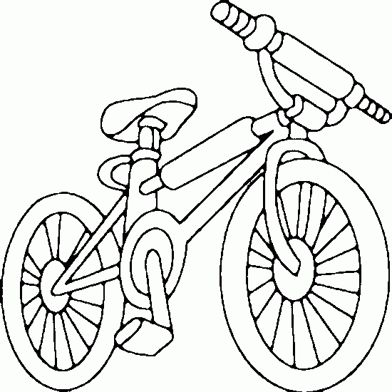 Coloriage d'une bicyclette sur un chemin en pleine nature