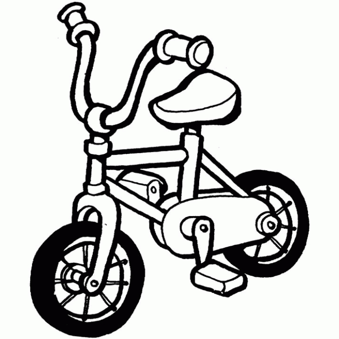 Coloriage de bicyclette sur fond simple
