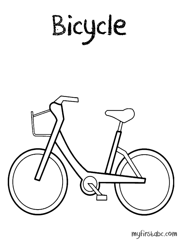 Coloriage d'une bicyclette sur un chemin de campagne