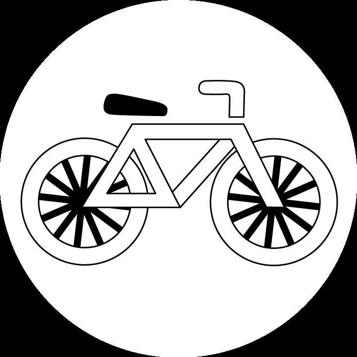 Coloriage d'une bicyclette sur un chemin en plein air