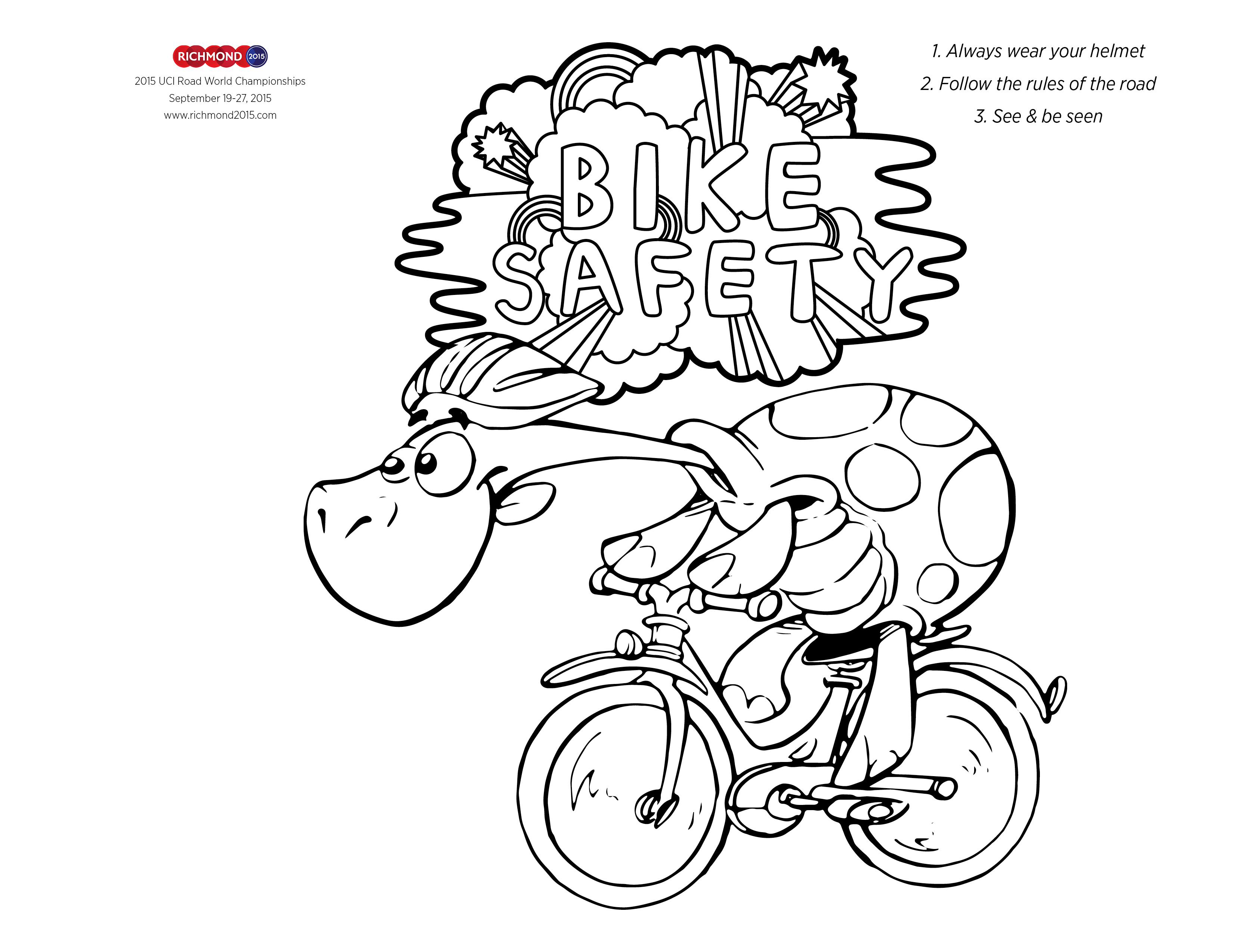 Coloriage d'une bicyclette sur un chemin