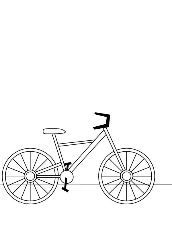 Coloriage d'une bicyclette sur un chemin ensoleillé