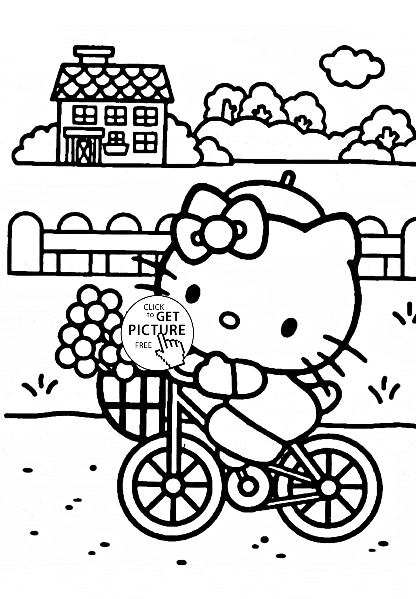 Coloriage d'une bicyclette stylisée sur un fond simple
