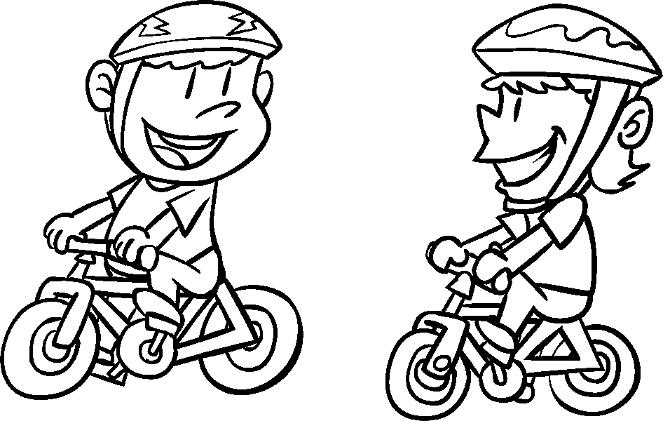 Coloriage d'une bicyclette en pleine nature