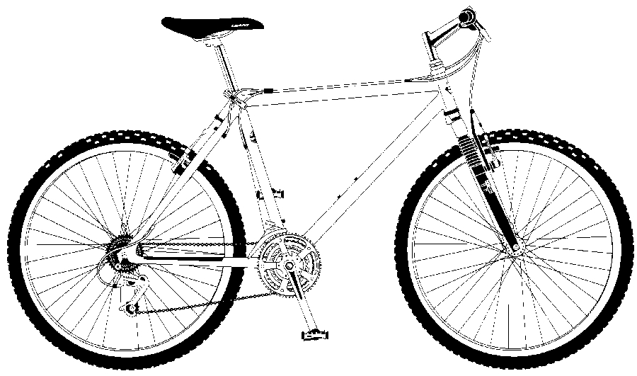 Coloriage d'une bicyclette sur un chemin ensoleillé