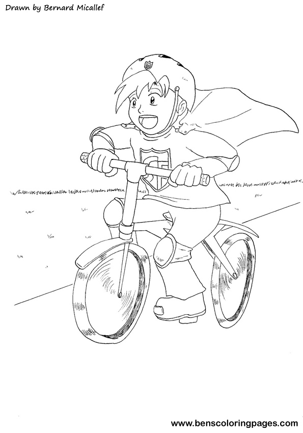 Coloriage d'une bicyclette dans un cadre extérieur