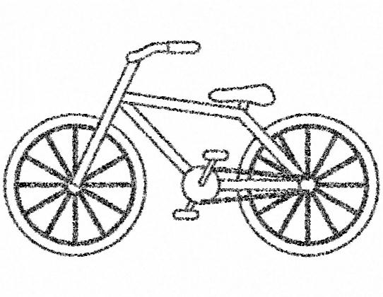 Coloriage d'une bicyclette sur un chemin de campagne