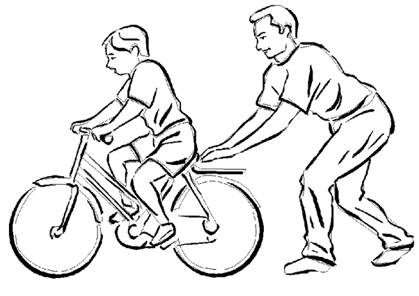 Coloriage d'une bicyclette dans un décor simple et joyeux Coloriage d'une bicyclette dans un décor simple et joyeux