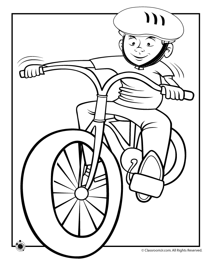 Coloriage d'une bicyclette dans un environnement paisible