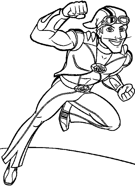 Coloriage de bienvenue à Lazy Town avec des personnages dynamiques et un décor coloré