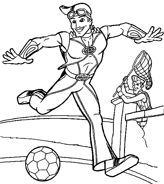 Coloriage de bienvenue à Lazy Town avec des personnages joyeux Coloriage de bienvenue à Lazy Town avec des personnages joyeux