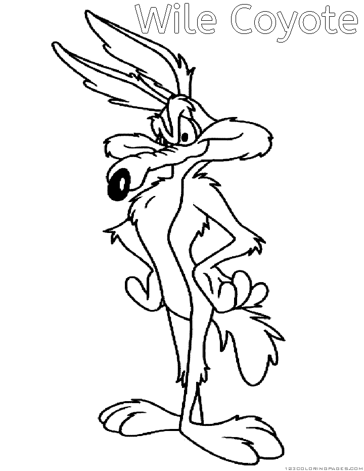 Coloriage de Bip Bip et Coyote en pleine course dans le désert