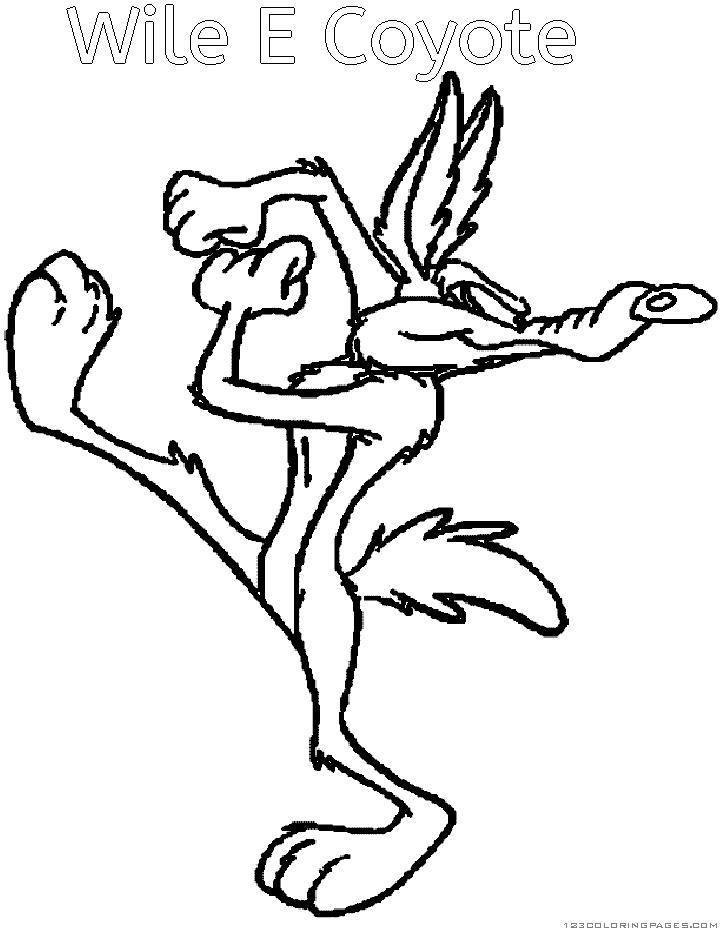 Le coloriage de Bip Bip et Coyote en pleine course dans le désert