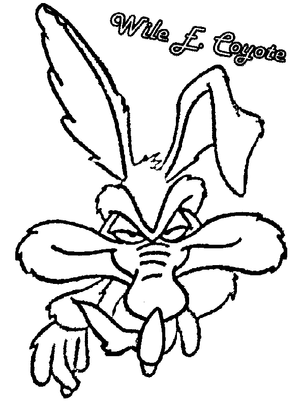 Coloriage de Bip Bip et Coyote en pleine course à travers le désert