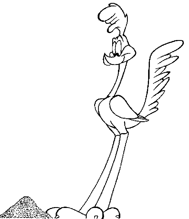 Coloriage de Bip Bip et Coyote en pleine course dans le désert