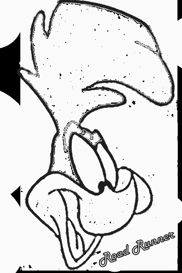 Coloriage de Bip Bip et Coyote en pleine course poursuite dans le désert