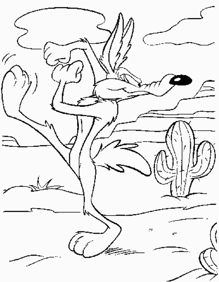 Bip Bip et Coyote en pleine course dans le désert