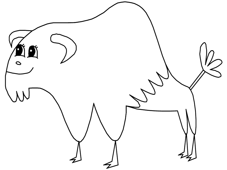 Coloriage d'un bison dans un paysage naturel