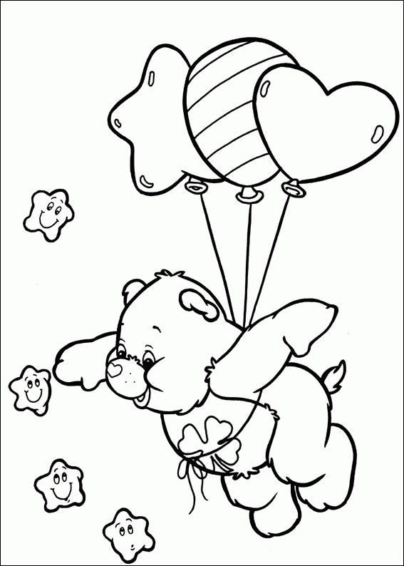 Bisounours Calinours entouré de fleurs dans un décor joyeux